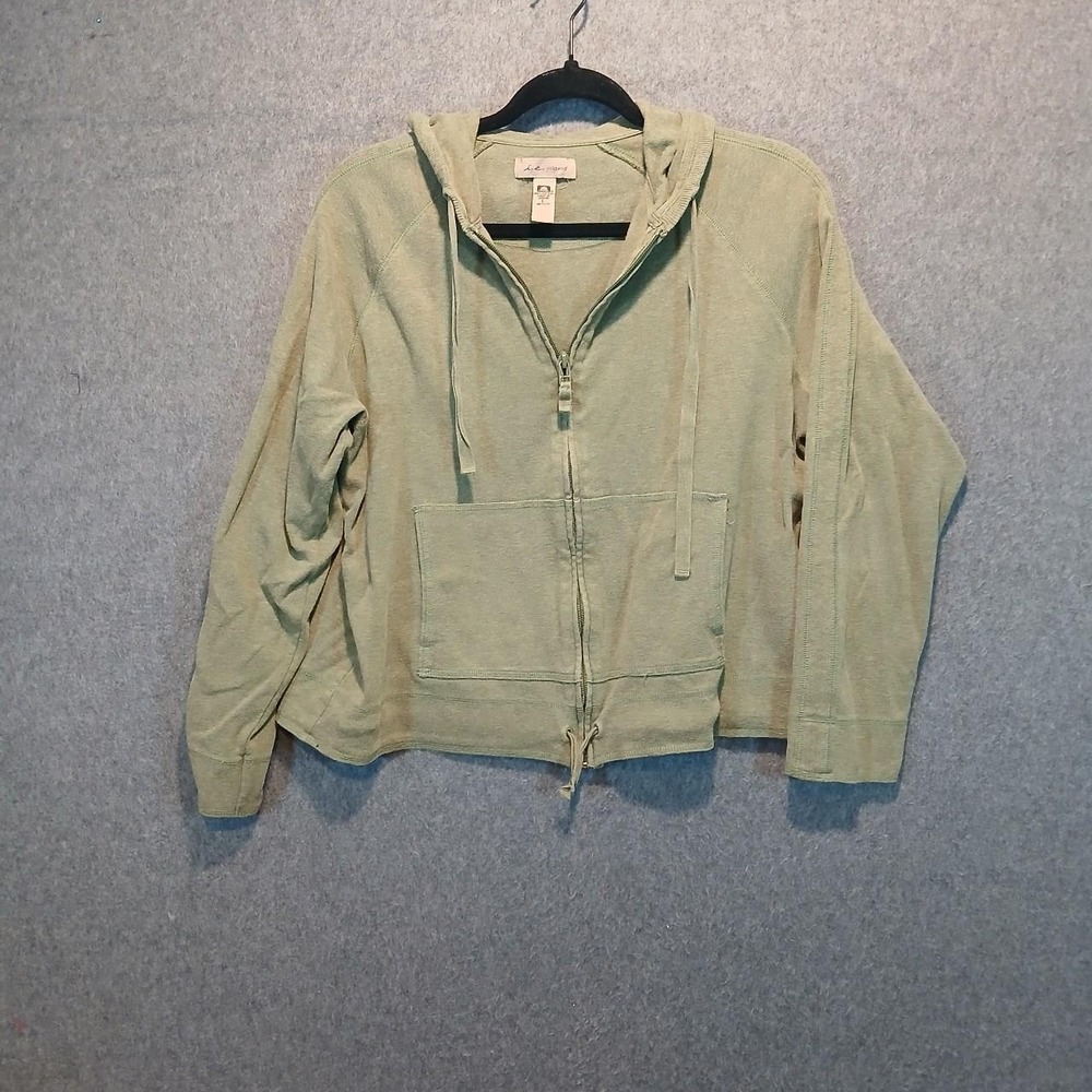 i.e relaxed L grunge casual 100% cotton hoodie zip front cozy granola boho